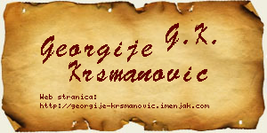 Georgije Krsmanović vizit kartica